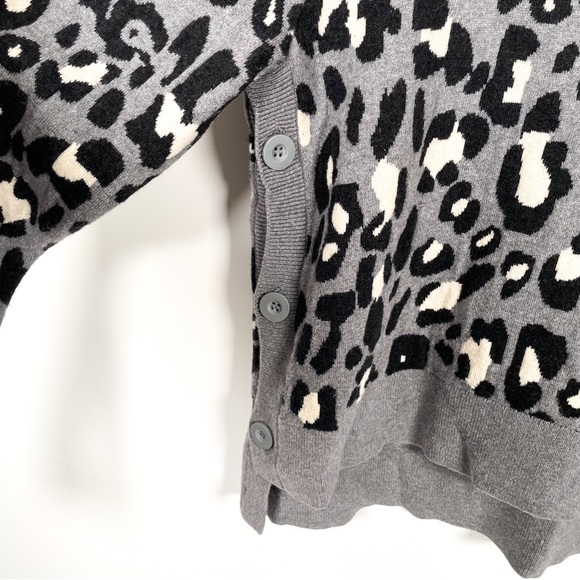 Stella & Dot Leopard Side Button Sweater with Merino Wool - Picture 6 of 8